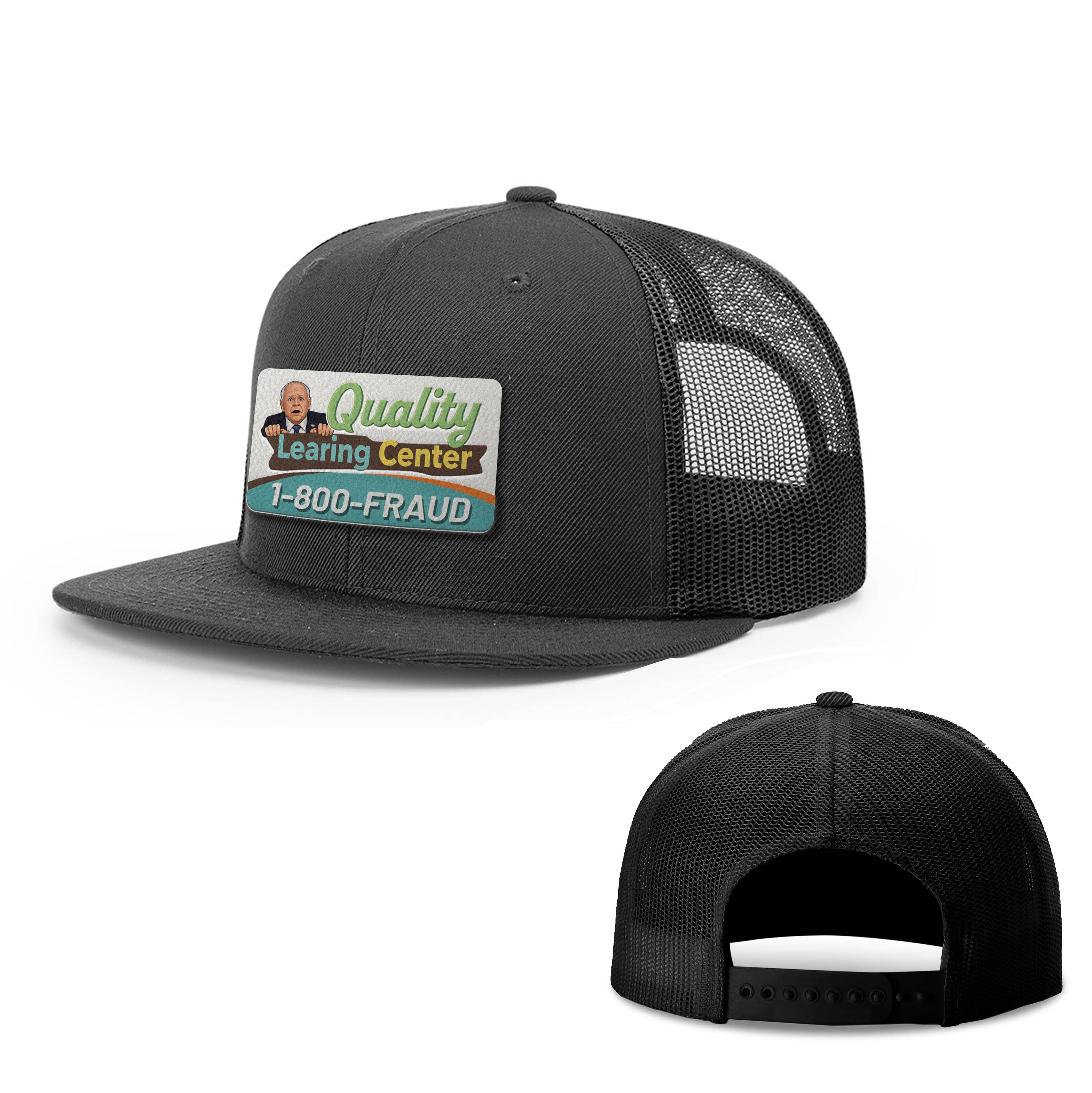 Wool blend flatbill trucker / Black Tim Walz's Quality Learning Center FlatBill Hat maga trump