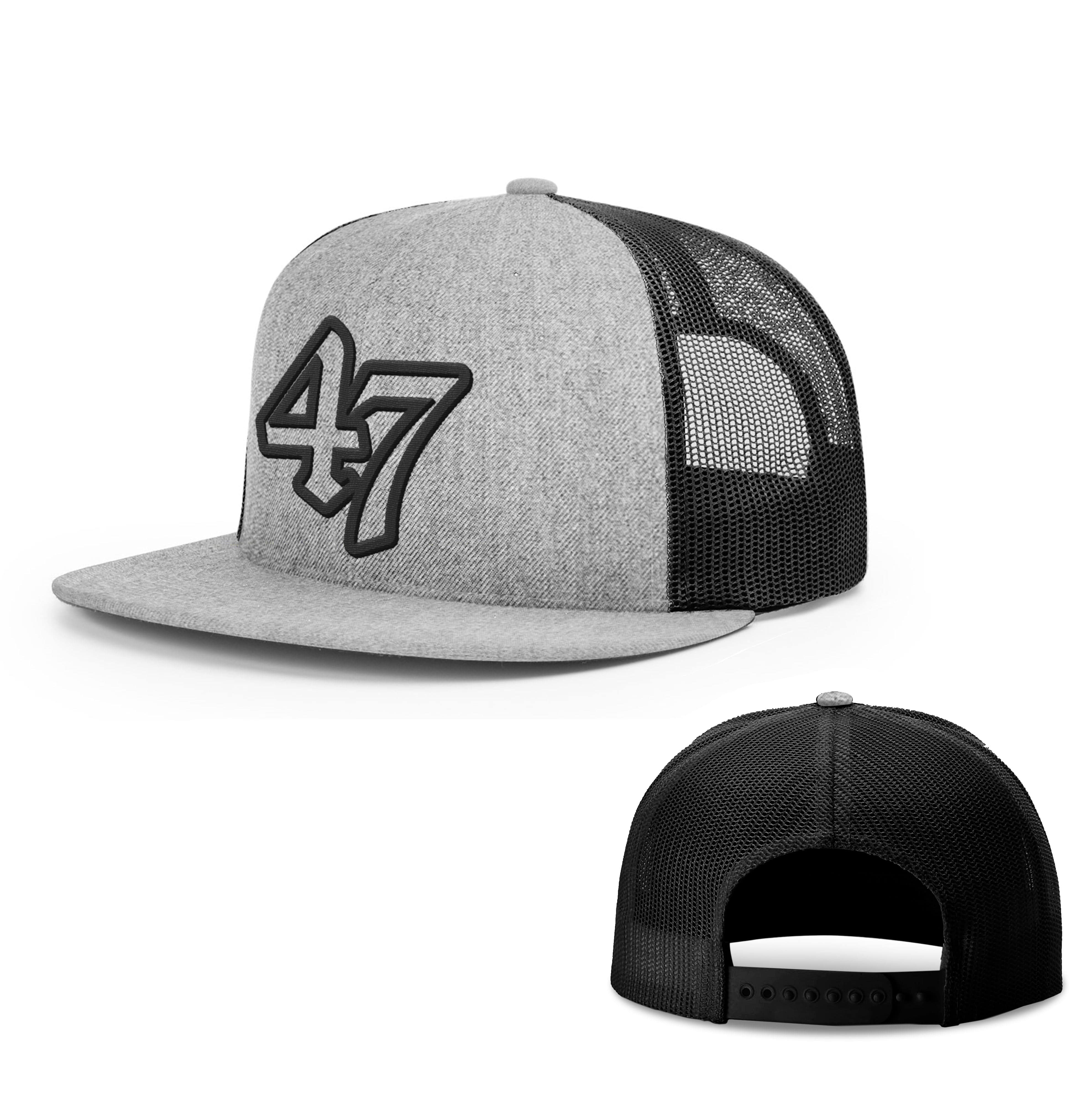 Wool blend flatbill trucker / Heather Grey/ Black 47 Gothic Flat Bill Hat maga trump