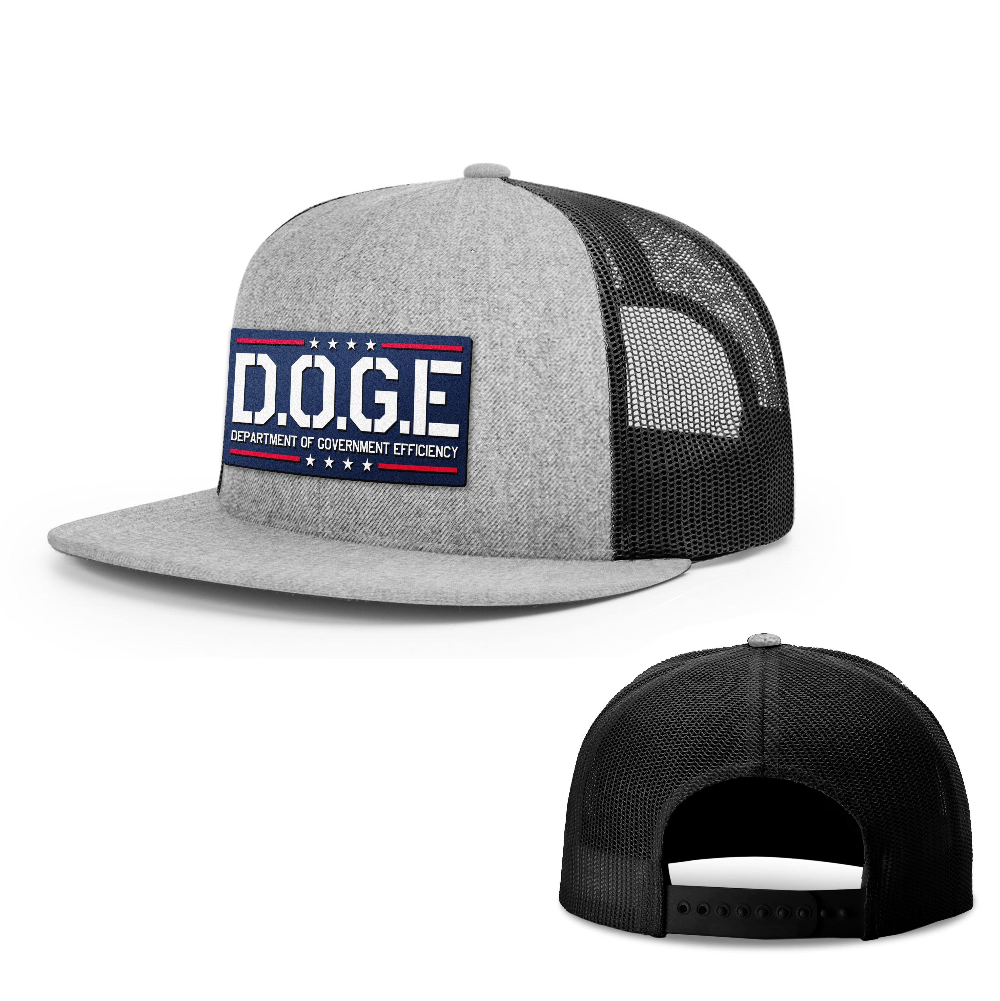 Wool blend flatbill trucker / Heather Grey/ Black D.O.G.E Department Of Government Efficiency Flat Bill Hat maga trump