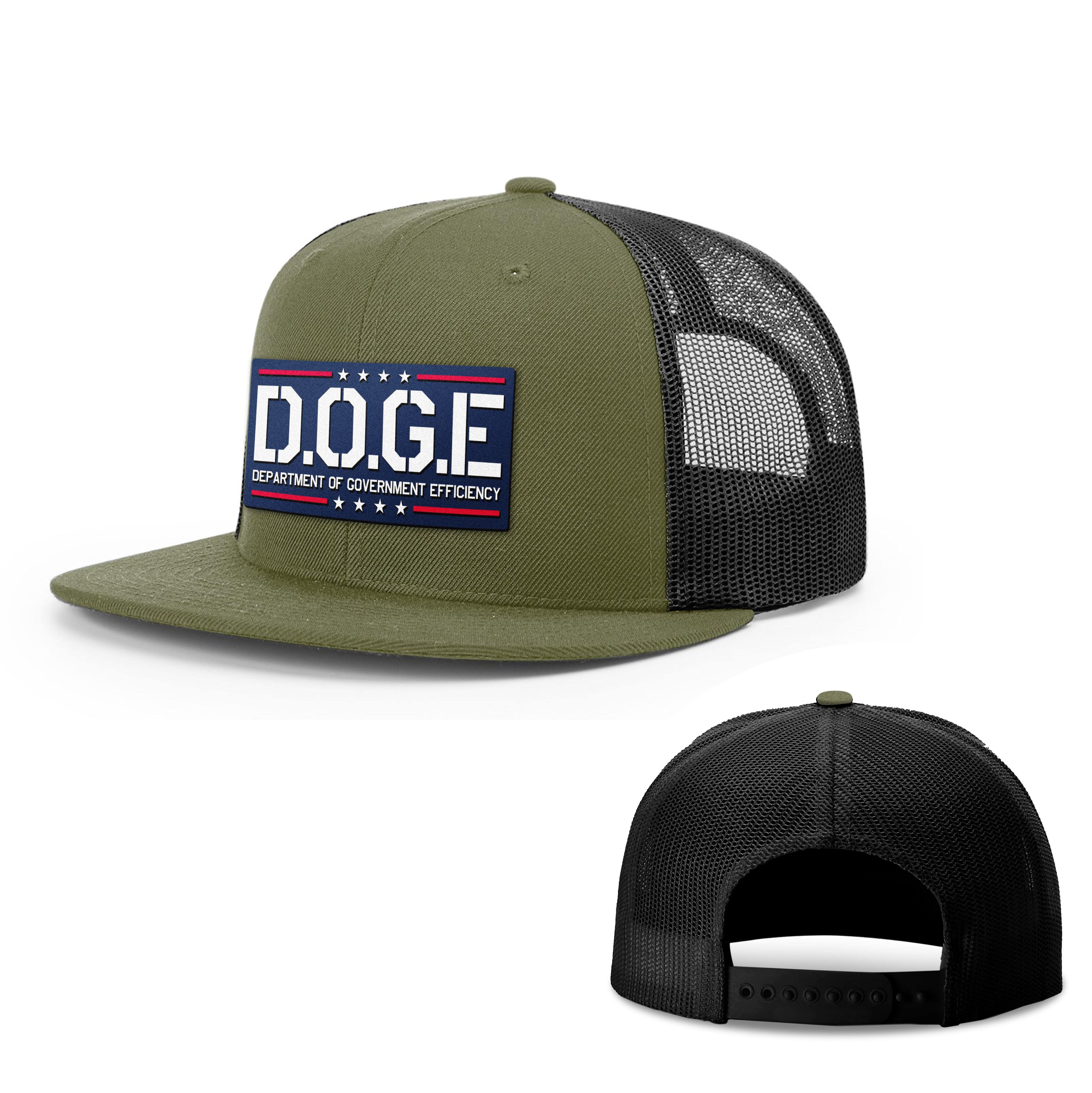 Wool blend flatbill trucker / Loden/ Black D.O.G.E Department Of Government Efficiency Flat Bill Hat maga trump