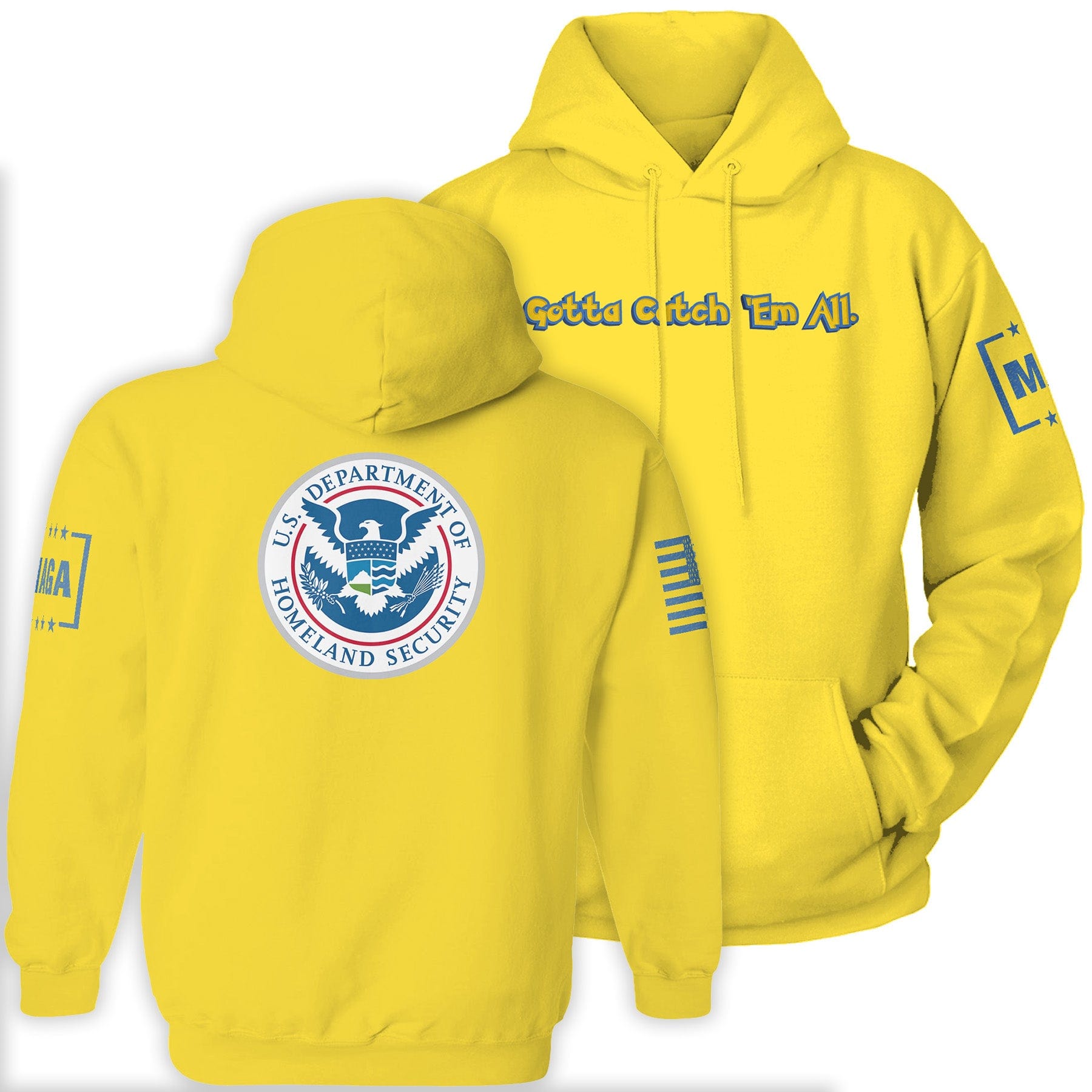 Yellow / S Gotta Catch 'Em All Hoodie maga trump