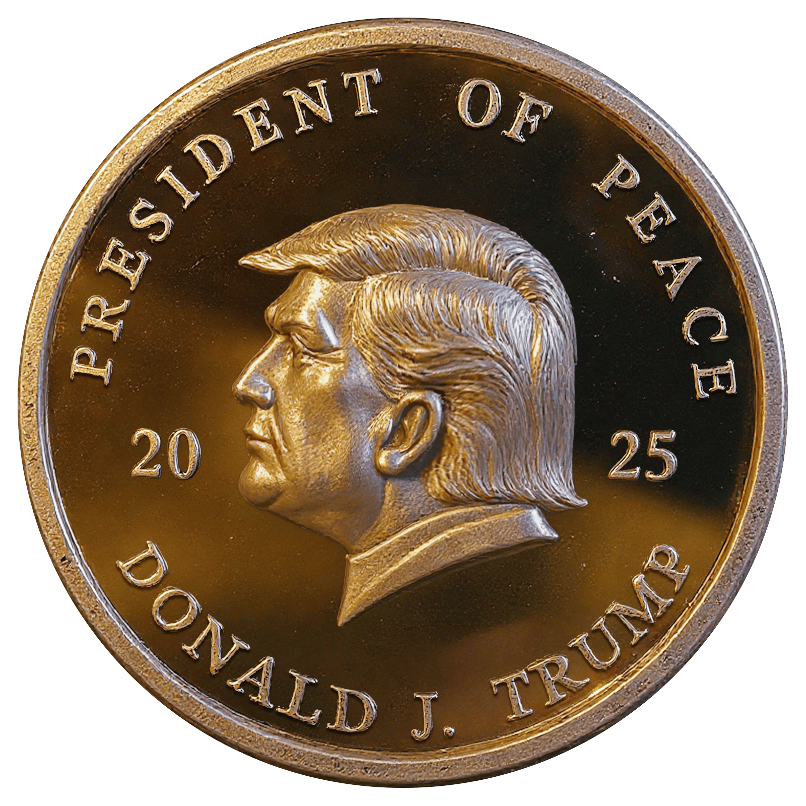 1 Coin President of Peace Trump Gold Coin maga trump