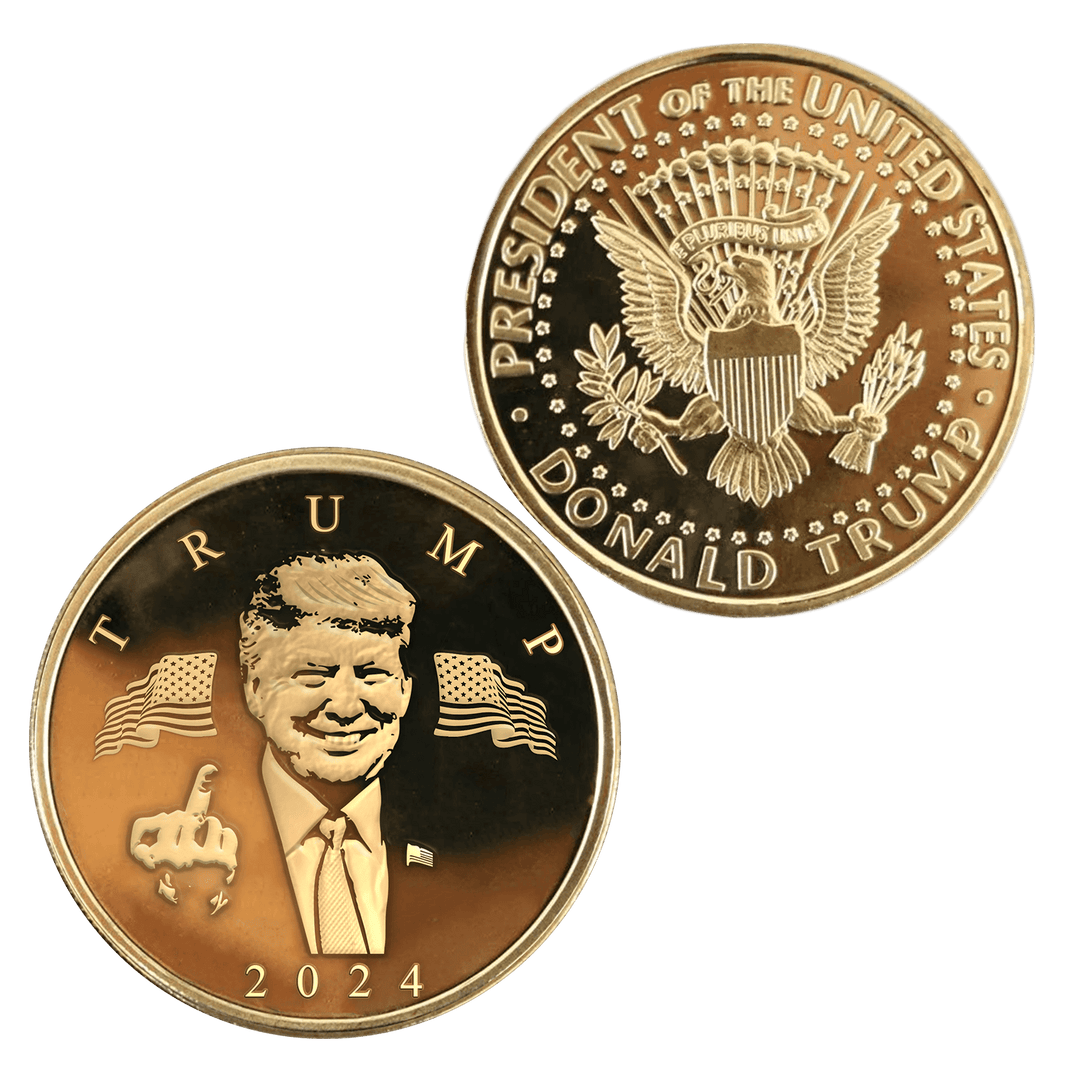 1 Coin Trump "Flipping the Bird" Gold Coin maga trump