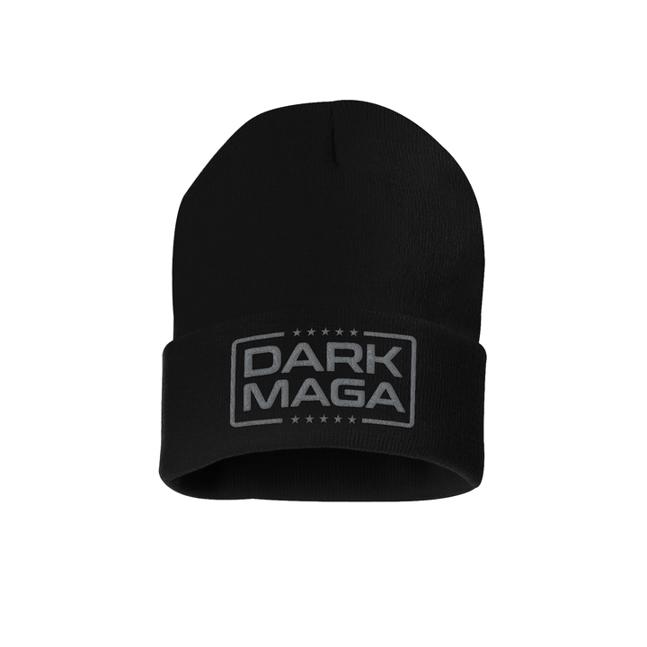 12 Inch Knit Hat / Black Dark Maga V6 Beanie maga trump