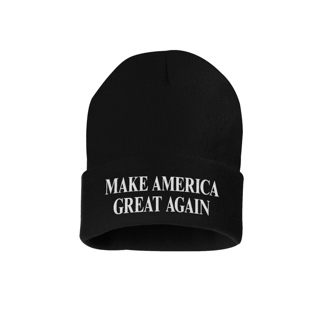 12 Inch Knit Hat / Black Make America Great Again Beanie maga trump