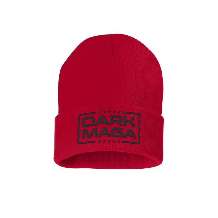 12 Inch Knit Hat / Red Dark Maga V6 Beanie maga trump