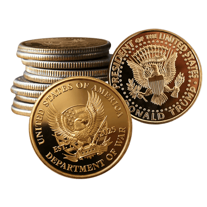 12 Pack Department of War Gold Coin maga trump