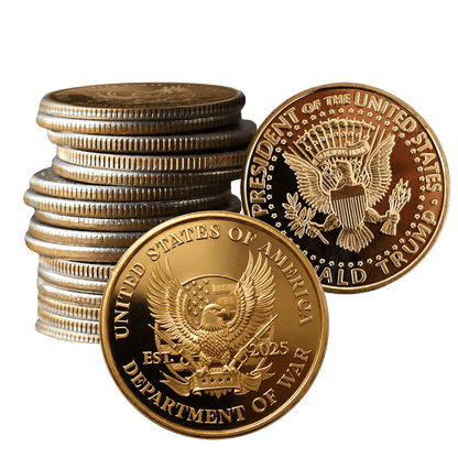 18 Pack Department of War Gold Coin maga trump