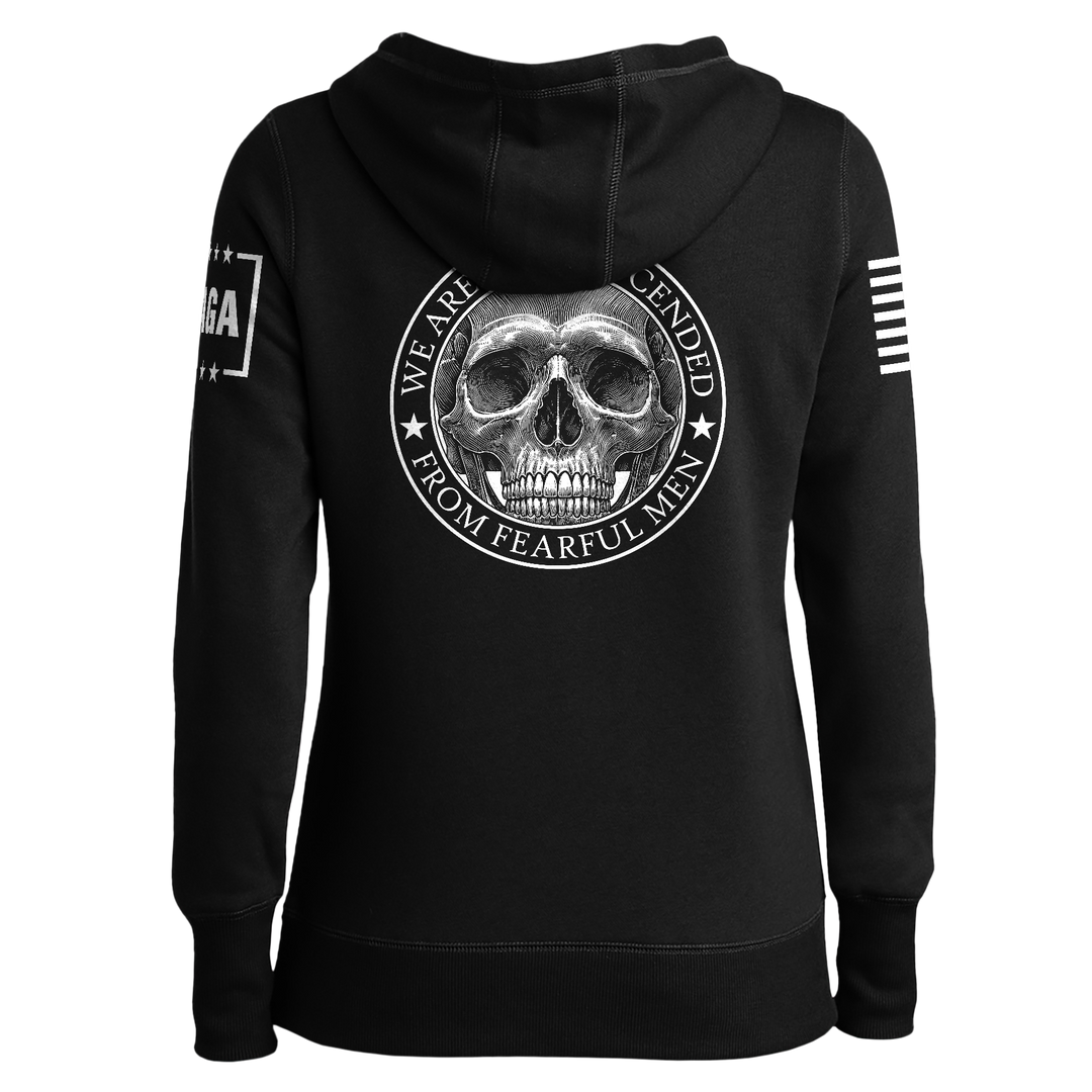 We are not Descended Skull Ladies Hoodie