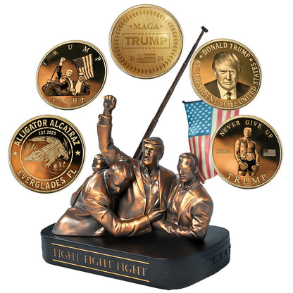 5 Assorted Coin + Statue Bundle Ultimate MAGA Collectors Statue + Coin Bundle maga trump