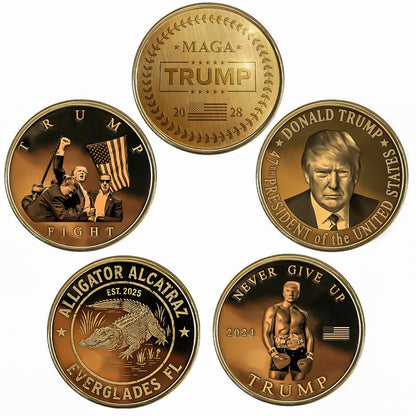 5 Assorted Coin + Statue Bundle Ultimate MAGA Collectors Statue + Coin Bundle maga trump