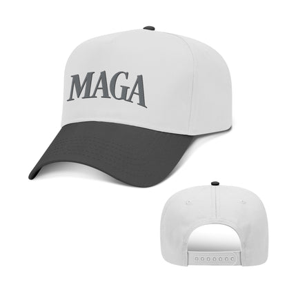 5 Panel Mid Profile Cap / Black/White / OS MAGA 2 Tone Hat maga trump