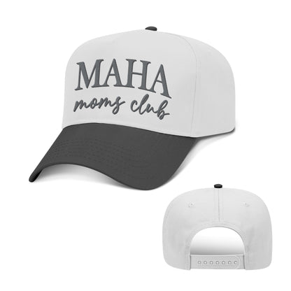 5 Panel Mid Profile Cap / Black/White / OS MAHA Moms Club 2 Tone Hat maga trump