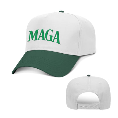 5 Panel Mid Profile Cap / Dark Green/White / OS MAGA 2 Tone Hat maga trump