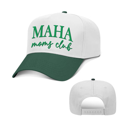5 Panel Mid Profile Cap / Dark Green/White / OS MAHA Moms Club 2 Tone Hat maga trump