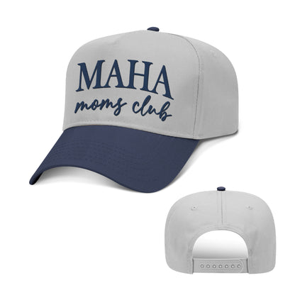 5 Panel Mid Profile Cap / Navy/Gray / OS MAHA Moms Club 2 Tone Hat maga trump