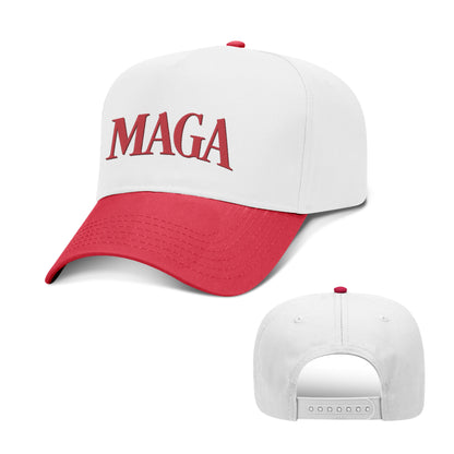 5 Panel Mid Profile Cap / Red/White / OS MAGA 2 Tone Hat maga trump