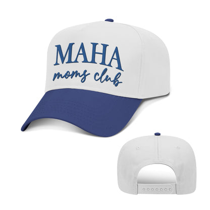 5 Panel Mid Profile Cap / Royal/White / OS MAHA Moms Club 2 Tone Hat maga trump