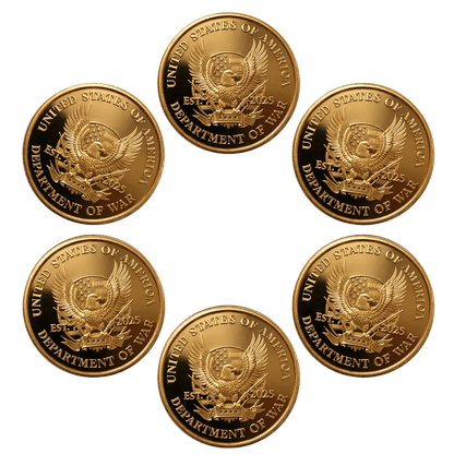 6 Pack Department of War Gold Coin maga trump