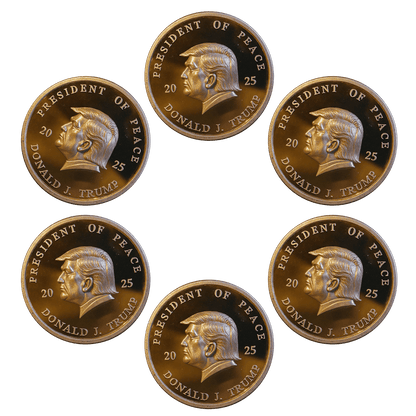 6 Pack President of Peace Trump Gold Coin maga trump