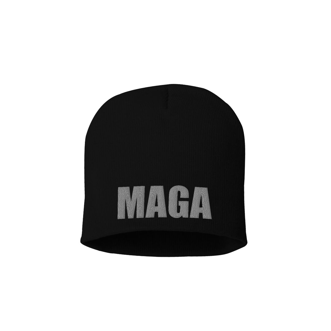 8 Inch Knit Hat / Black MAGA Blackout Beanie maga trump