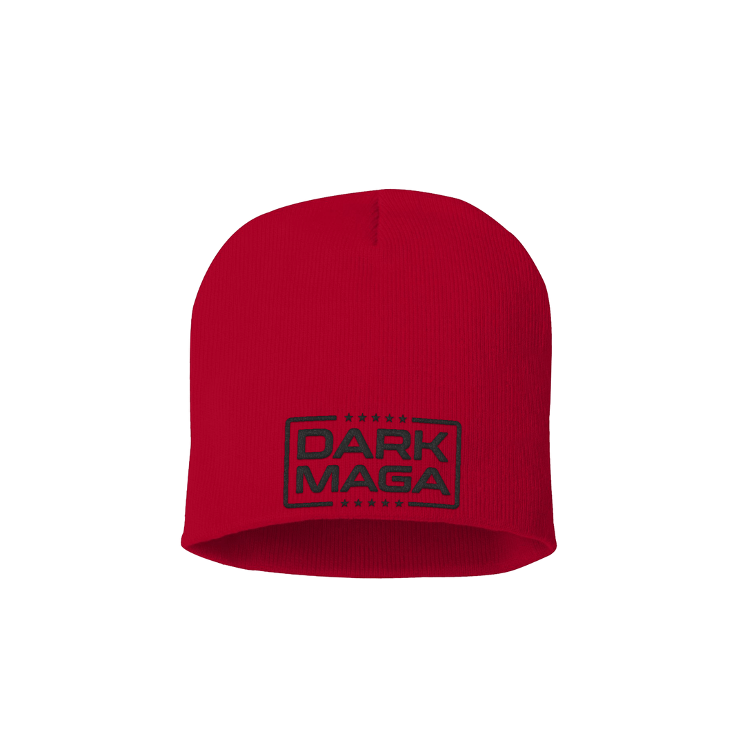 8 Inch Knit Hat / Red Dark Maga V6 Beanie maga trump