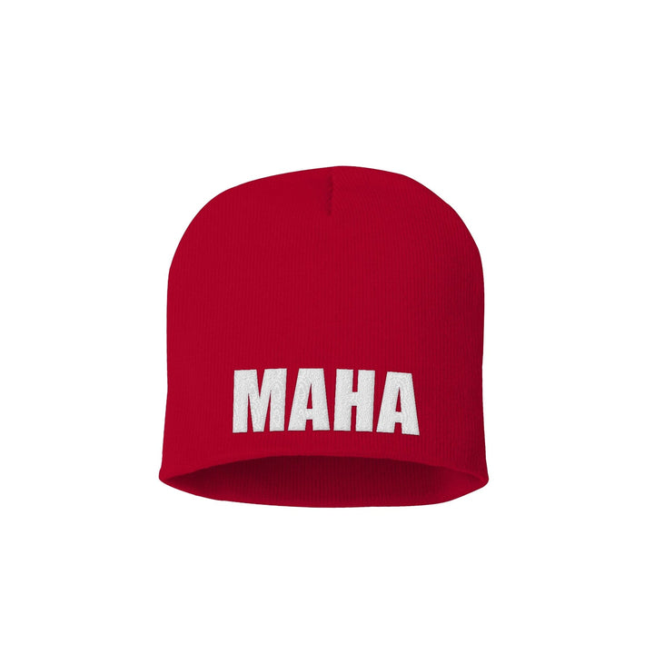 8 Inch Knit Hat / Red MAHA Beanie maga trump