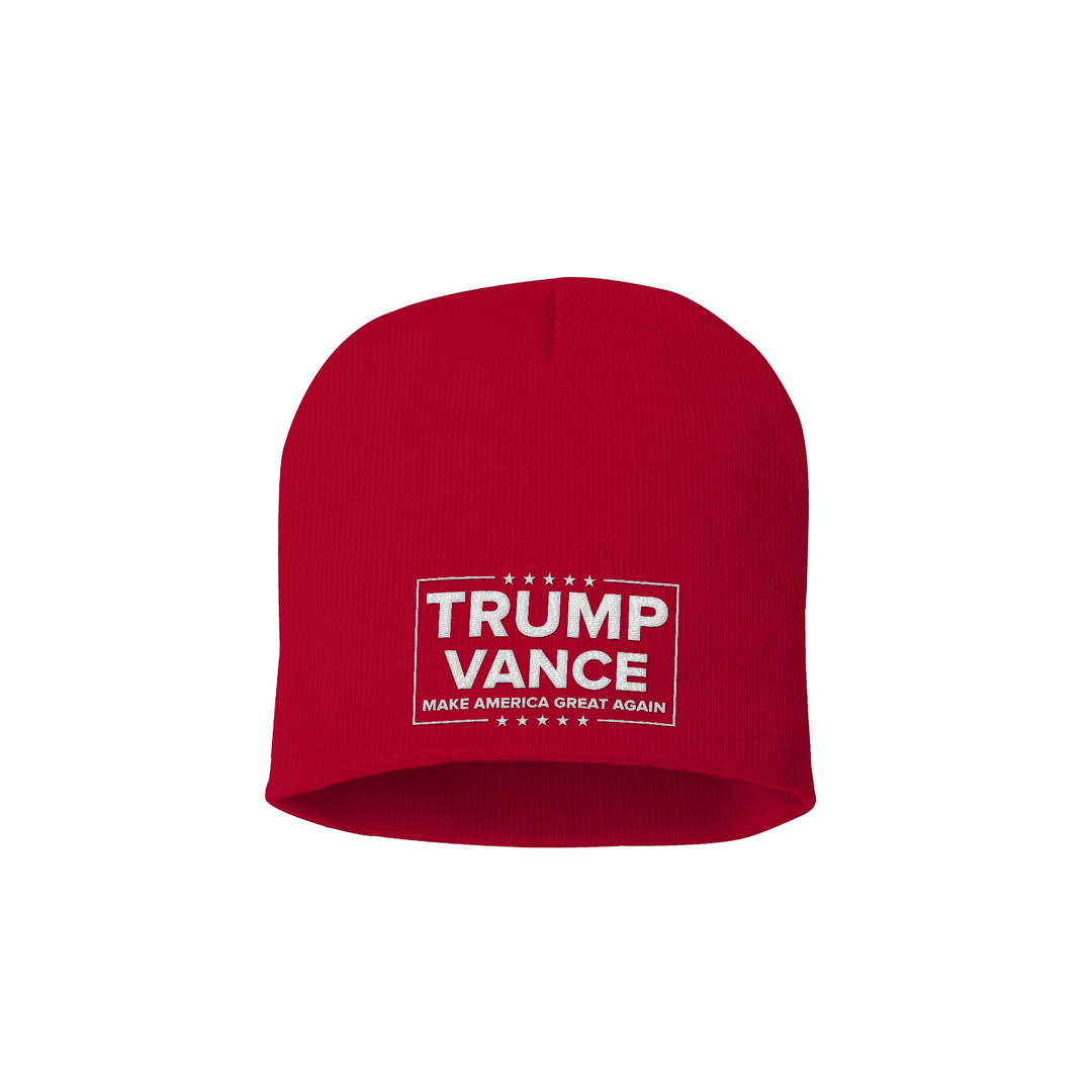 8 Inch Knit Hat / Red Trump Vance MAGA Beanie maga trump