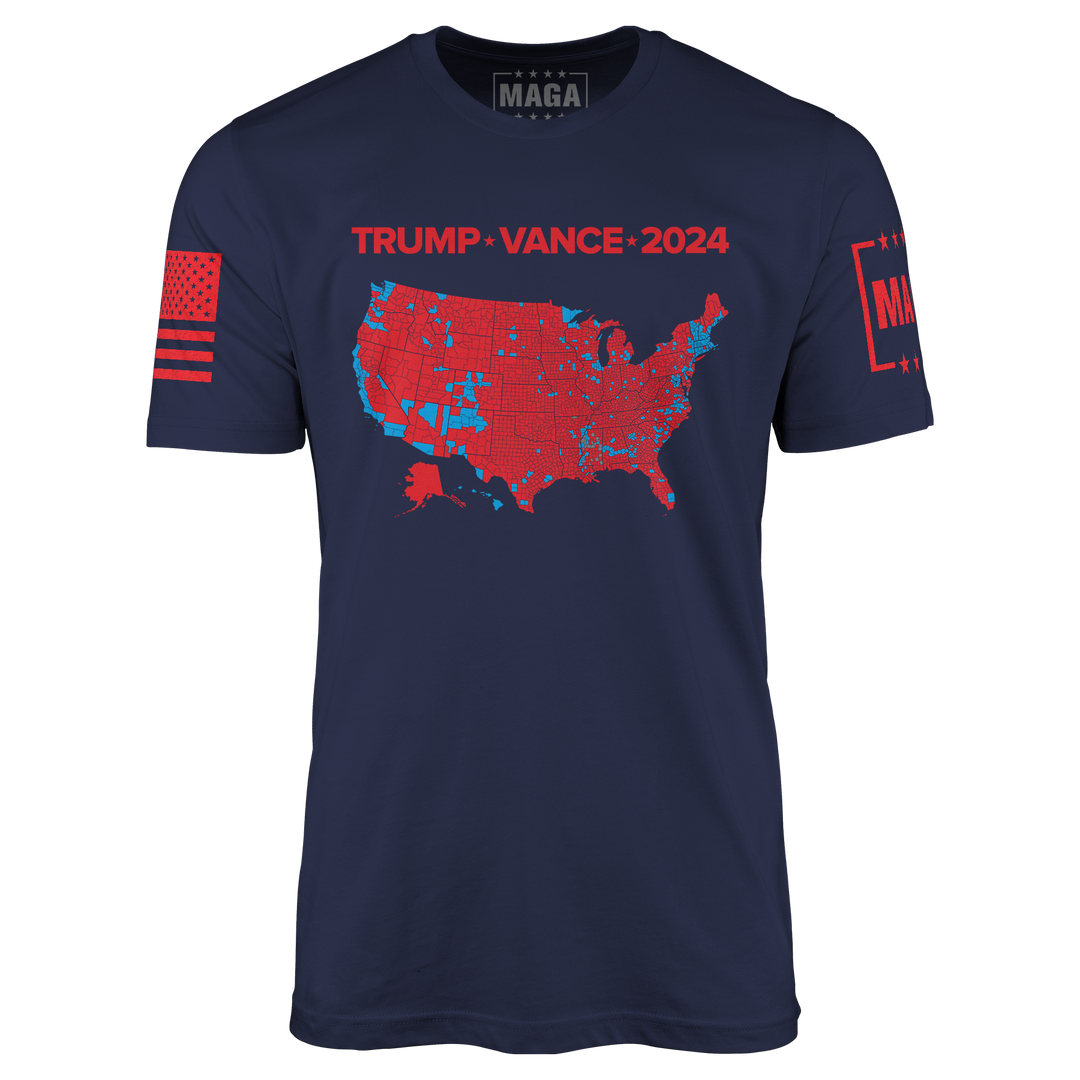 Trump Vance 2024 Electoral Map - Moisture Wicking T-shirt