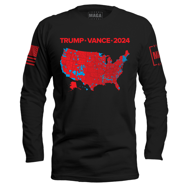 Trump Vance 2024 Electoral Map Long Sleeve