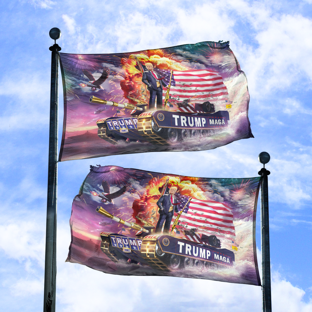 Trump Tank 2016 Re-mastered Flag - Double Sided