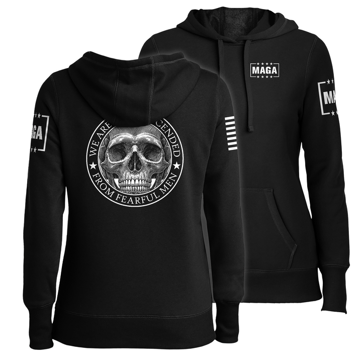 We are not Descended Skull Ladies Hoodie