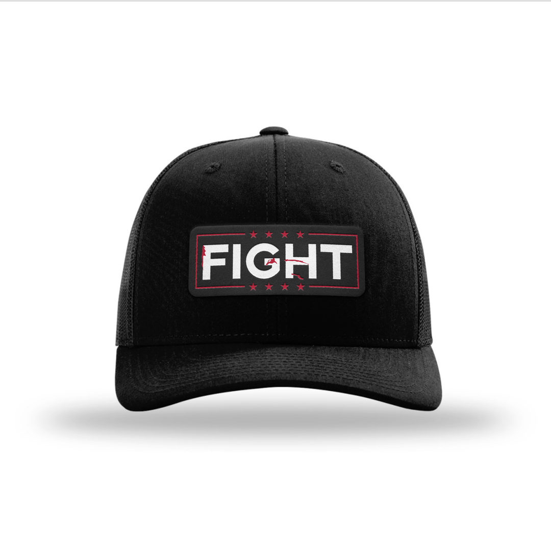 Adjustable Snapback Trucker Cap / Black Fight Blood Splatter Trucker Hat maga trump