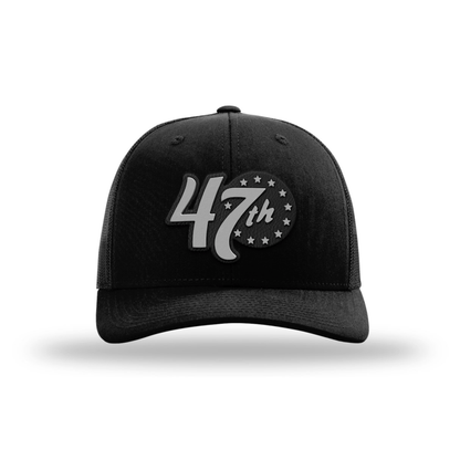 Adjustable Snapback Trucker Cap / Black Limited Edition 47th President Trucker Hat - Silver/Black maga trump