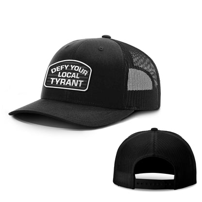 Adjustable Snapback Trucker Cap / Black / OS Defy Your Local Tyrant Trucker Hat maga trump