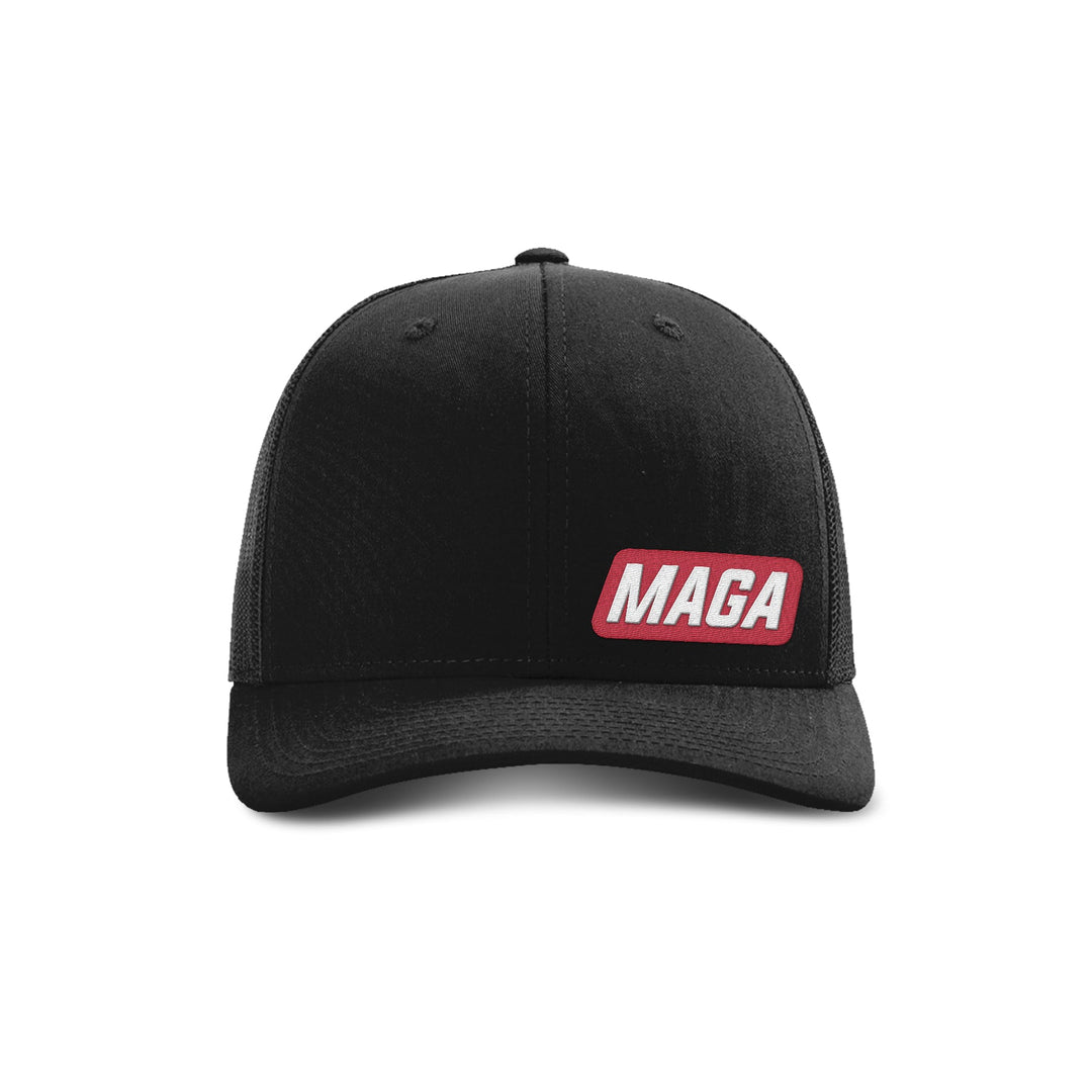 Adjustable Snapback Trucker Cap / Black / OS MAGA Patch Trucker maga trump