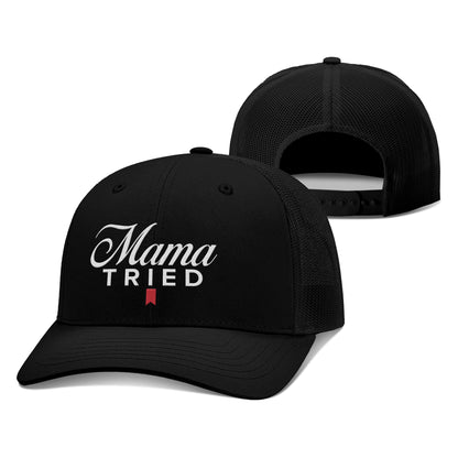 Adjustable Snapback Trucker Cap / Black / OS Mama Tried Trucker Hat maga trump