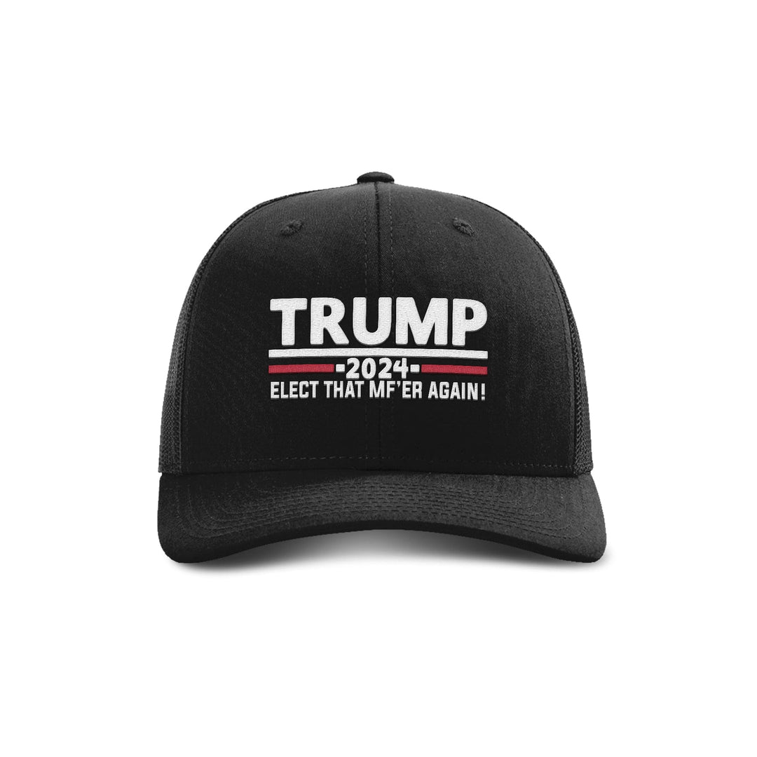 Adjustable Snapback Trucker Cap / Black / OS Trump Elect That MF'ER Again Trucker maga trump