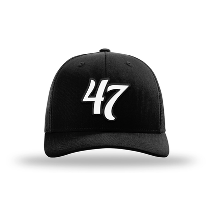 Adjustable Snapback Trucker Cap / Black Trump 47th President Trucker Hat White/Black maga trump