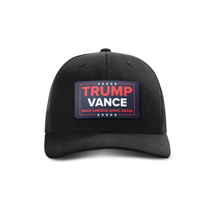 Adjustable Snapback Trucker Cap / Black Trump Vance Patch Trucker Hat maga trump