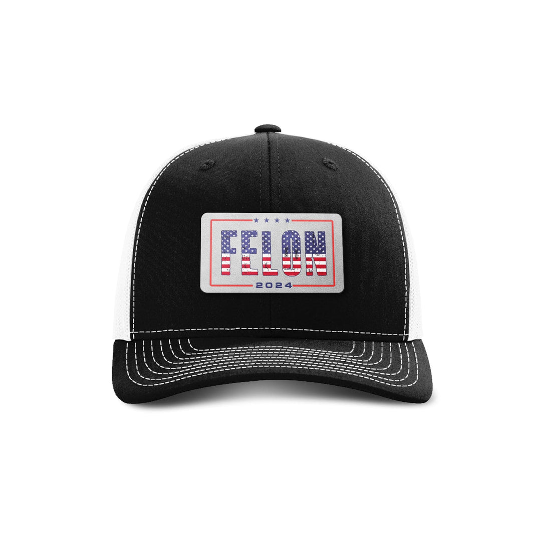 Adjustable Snapback Trucker Cap / Black/ White Felon 2024 Trucker Hat maga trump