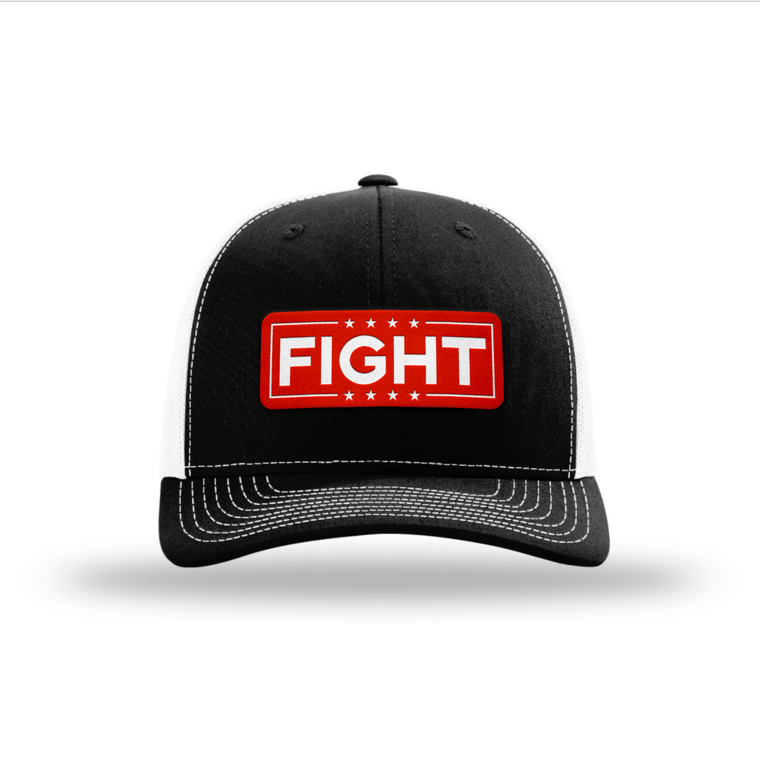 Adjustable Snapback Trucker Cap / Black/ White Fight - Red Trucker Hat maga trump