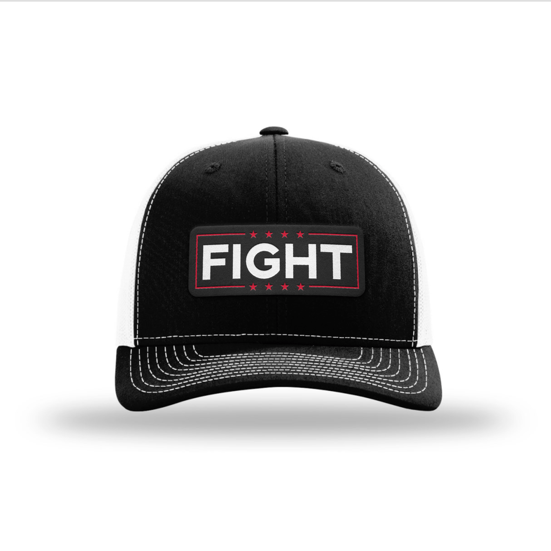 Adjustable Snapback Trucker Cap / Black/ White Fight Trucker Hat maga trump