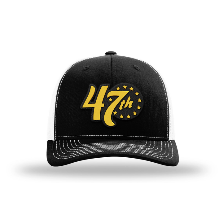 Adjustable Snapback Trucker Cap / Black/ White Limited Edition 47th President Trucker Hat - Gold/Black maga trump