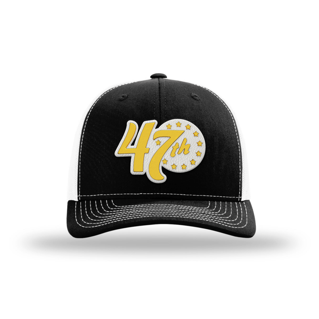 Adjustable Snapback Trucker Cap / Black/ White Limited Edition 47th President Trucker Hat - Gold/White maga trump