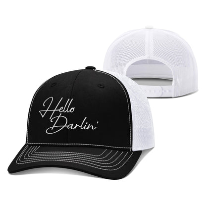 Adjustable Snapback Trucker Cap / Black/White / OS Hello Darlin' Trucker Hat maga trump