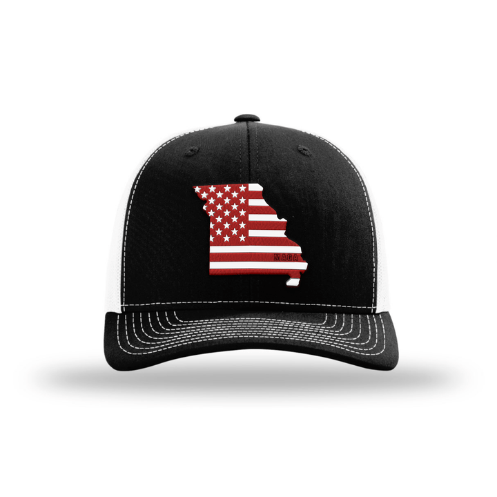 Adjustable Snapback Trucker Cap / Black/ White / OS Missouri is MAGA Country Hat maga trump