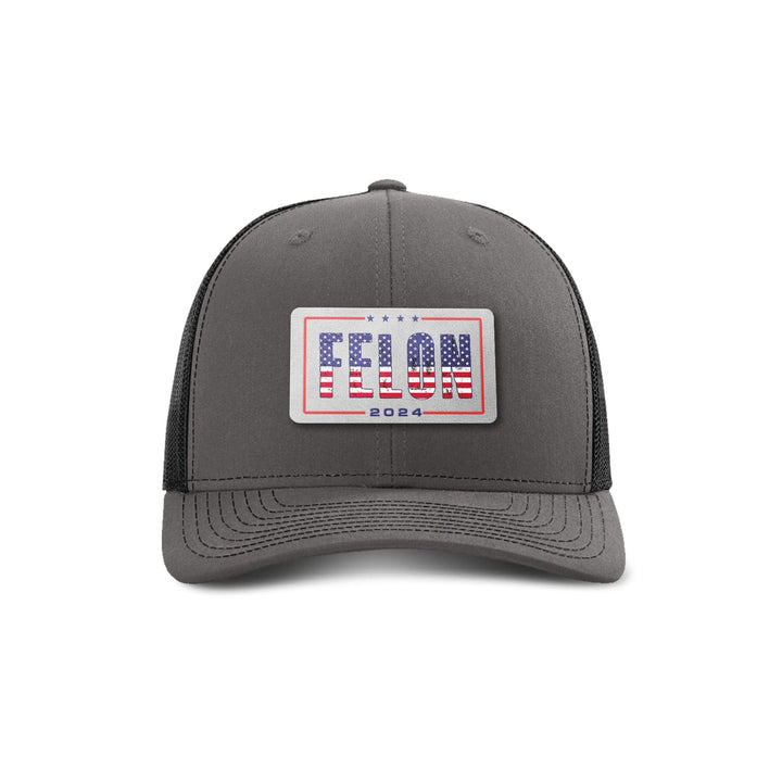 Adjustable Snapback Trucker Cap / Charcoal/ Black Felon 2024 Trucker Hat maga trump