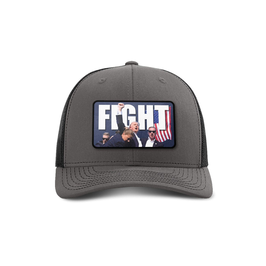 Adjustable Snapback Trucker Cap / Charcoal/ Black Fight Trump Trucker Hat maga trump