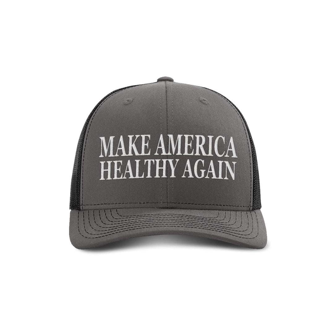 Adjustable Snapback Trucker Cap / Charcoal/ Black Make America Healthy Again Trucker Hat maga trump